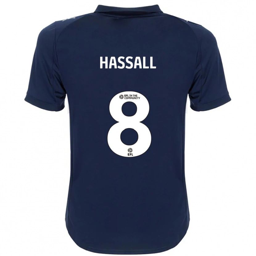 Danxen Homem Camisola Molly Hassall #8 Azul Marinho Branco Alternativa 2025/26 Camisa