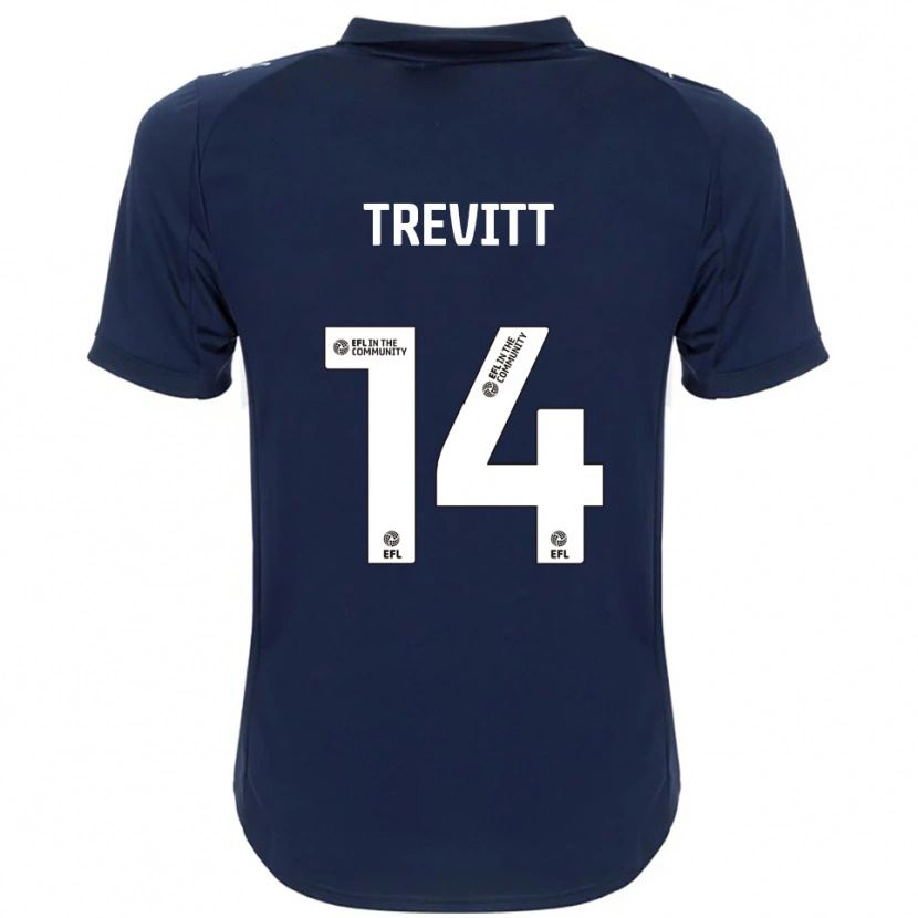 Danxen Homem Camisola Ryan Trevitt #14 Azul Marinho Branco Alternativa 2025/26 Camisa