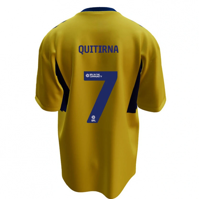 Danxen Homem Camisola Armando Quitirna #7 Amarelo Azul Alternativa 2025/26 Camisa