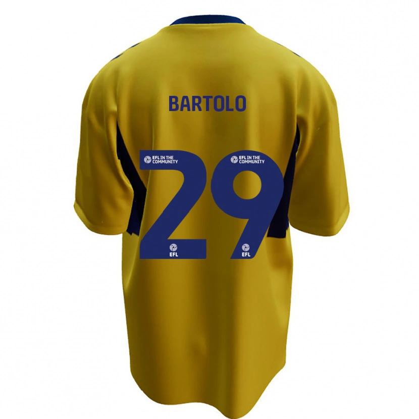 Danxen Homem Camisola Jaiden Bartolo #29 Amarelo Azul Alternativa 2025/26 Camisa