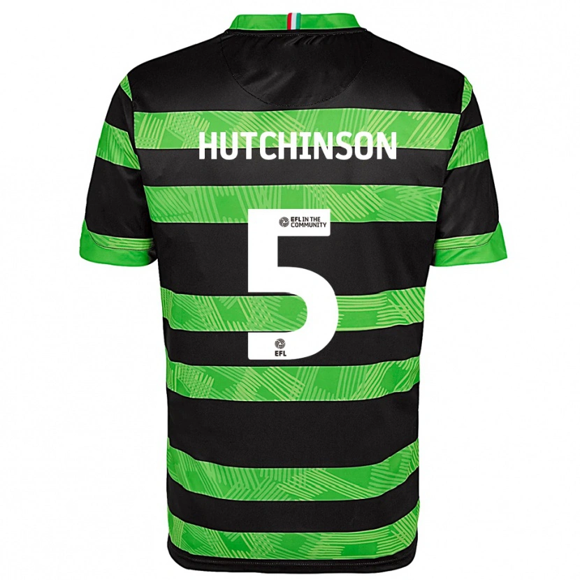 Danxen Homem Camisola Sam Hutchinson #5 Preto Verde Alternativa 2025/26 Camisa