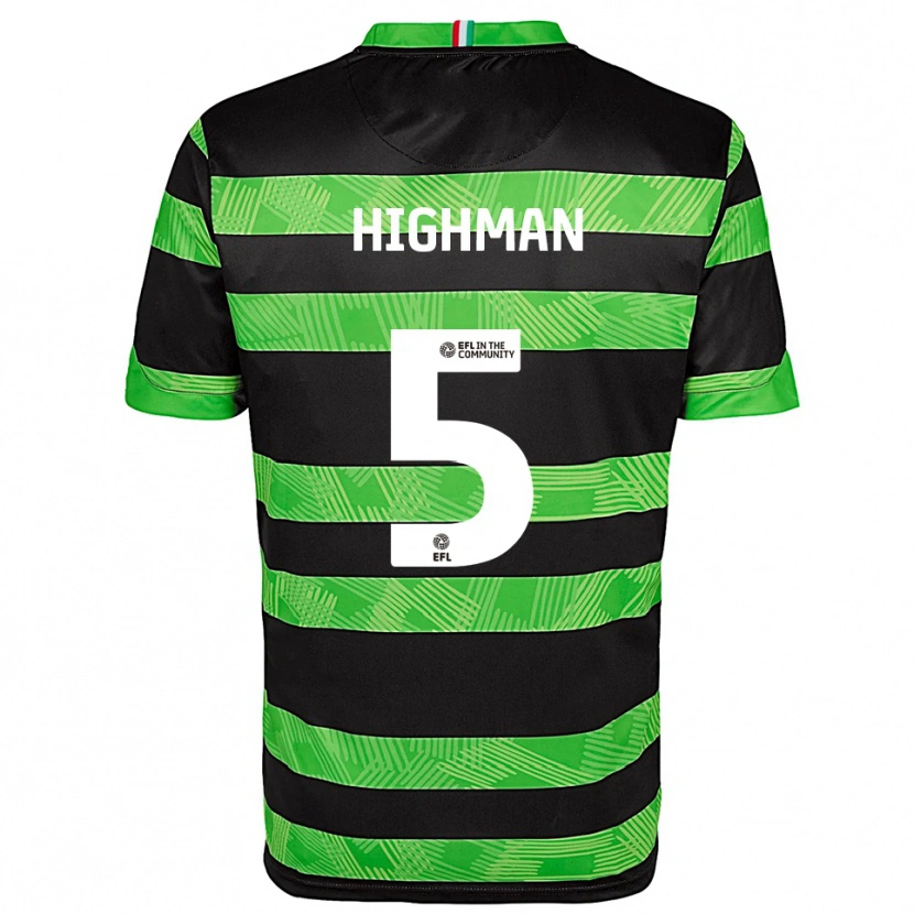 Danxen Homem Camisola Kelly Highman #5 Preto Verde Alternativa 2025/26 Camisa