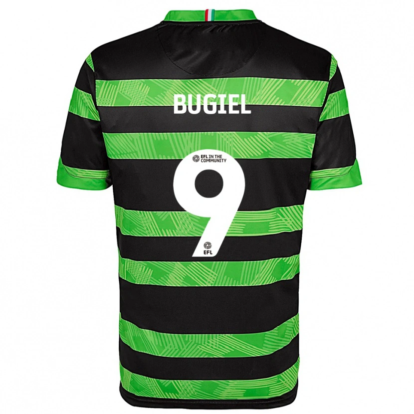 Danxen Homem Camisola Omar Bugiel #9 Preto Verde Alternativa 2025/26 Camisa