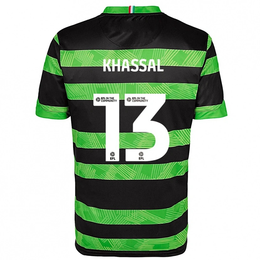 Danxen Homem Camisola Cherelle Khassal #13 Preto Verde Alternativa 2025/26 Camisa