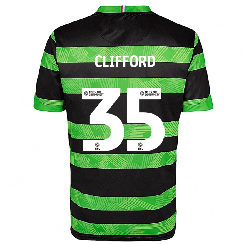 Danxen Homem Camisola Georgia Clifford #35 Preto Verde Alternativa 2025/26 Camisa