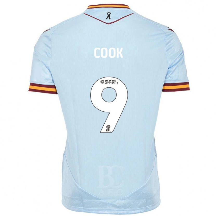 Danxen Homem Camisola Andy Cook #9 Azul Celeste Alternativa 2025/26 Camisa