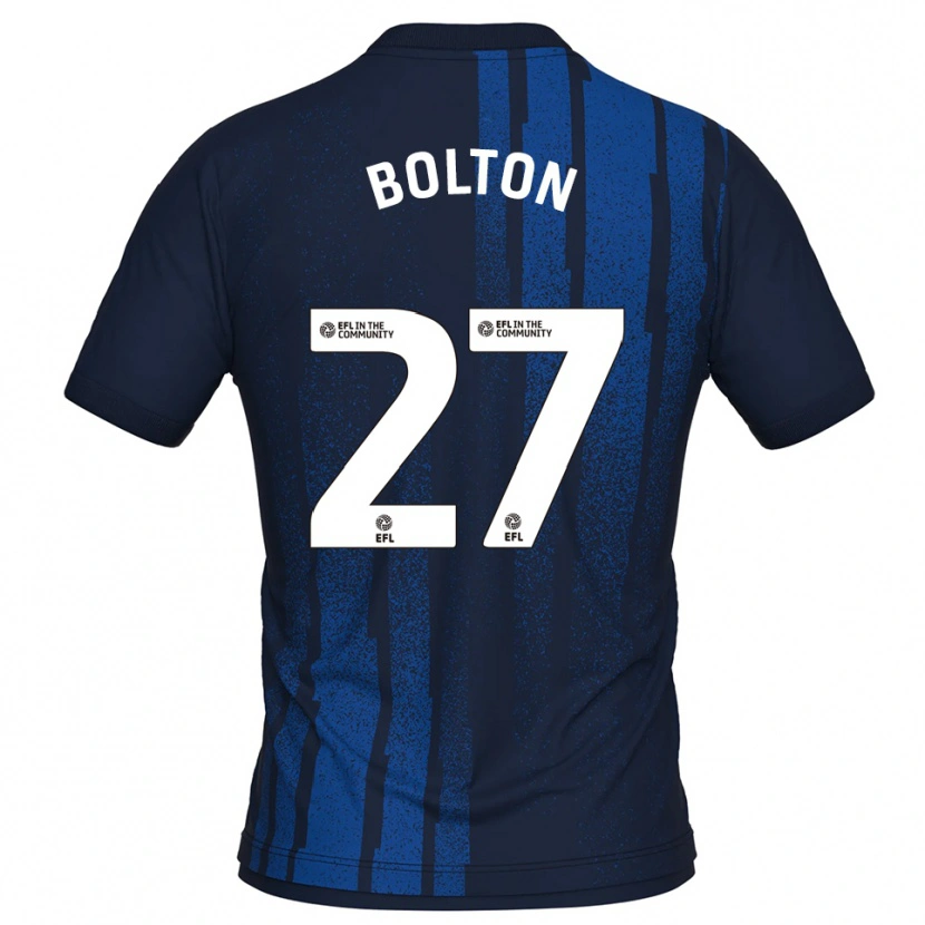 Danxen Homem Camisola Luke Bolton #27 Azul Marinho Branco Alternativa 2025/26 Camisa