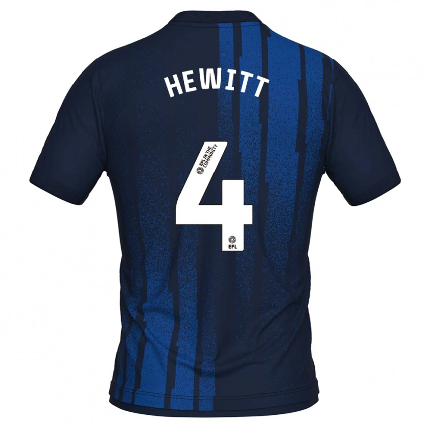 Danxen Homem Camisola Elliott Hewitt #4 Azul Marinho Branco Alternativa 2025/26 Camisa