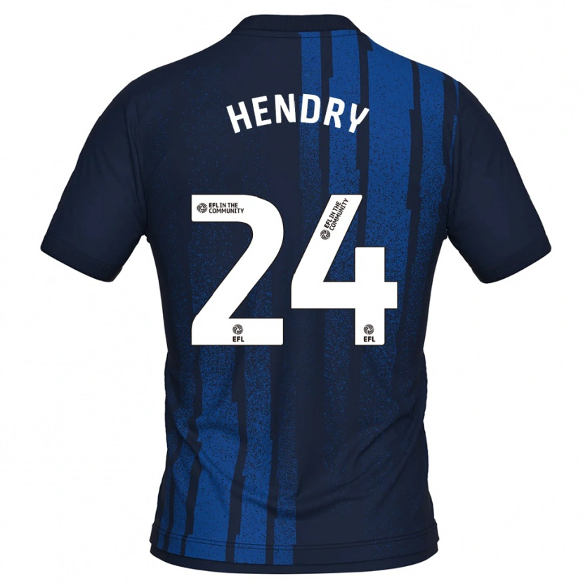Danxen Homem Camisola Regan Hendry #24 Azul Marinho Branco Alternativa 2025/26 Camisa