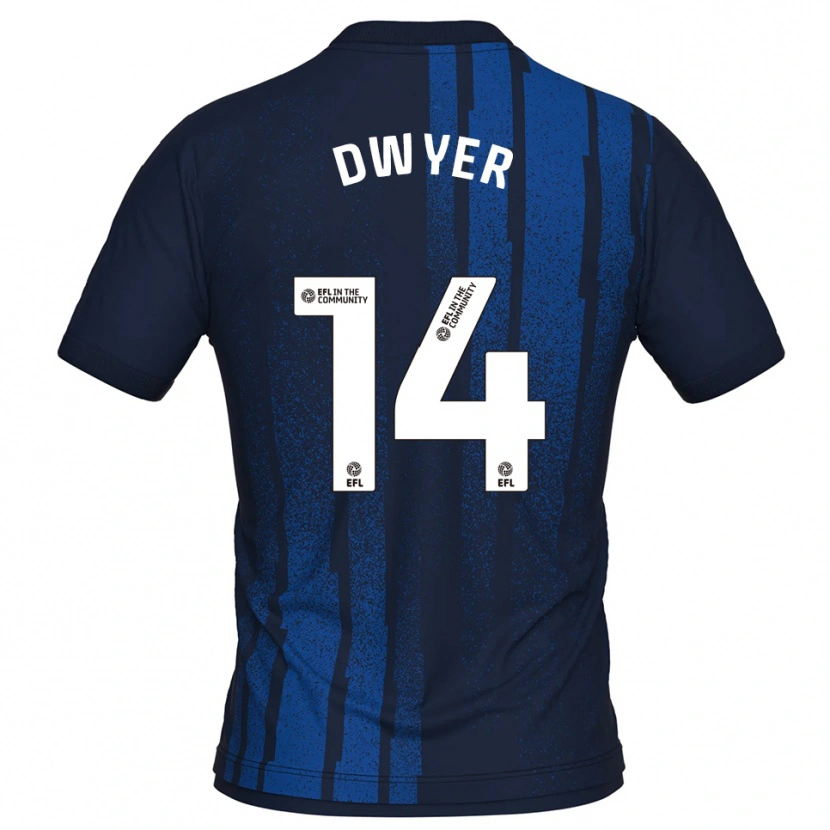 Danxen Homem Camisola Dom Dwyer #14 Azul Marinho Branco Alternativa 2025/26 Camisa