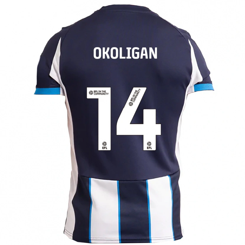 Danxen Homem Camisola Desire Okoligan #14 Branco Azul Marinho Alternativa 2025/26 Camisa