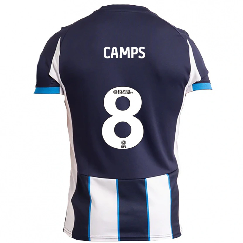 Danxen Homem Camisola Callum Camps #8 Branco Azul Marinho Alternativa 2025/26 Camisa