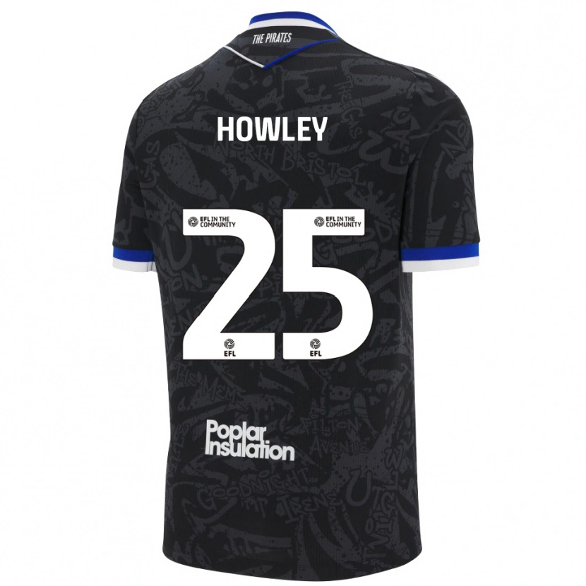 Danxen Homem Camisola Ryan Howley #25 Preto Branco Alternativa 2025/26 Camisa