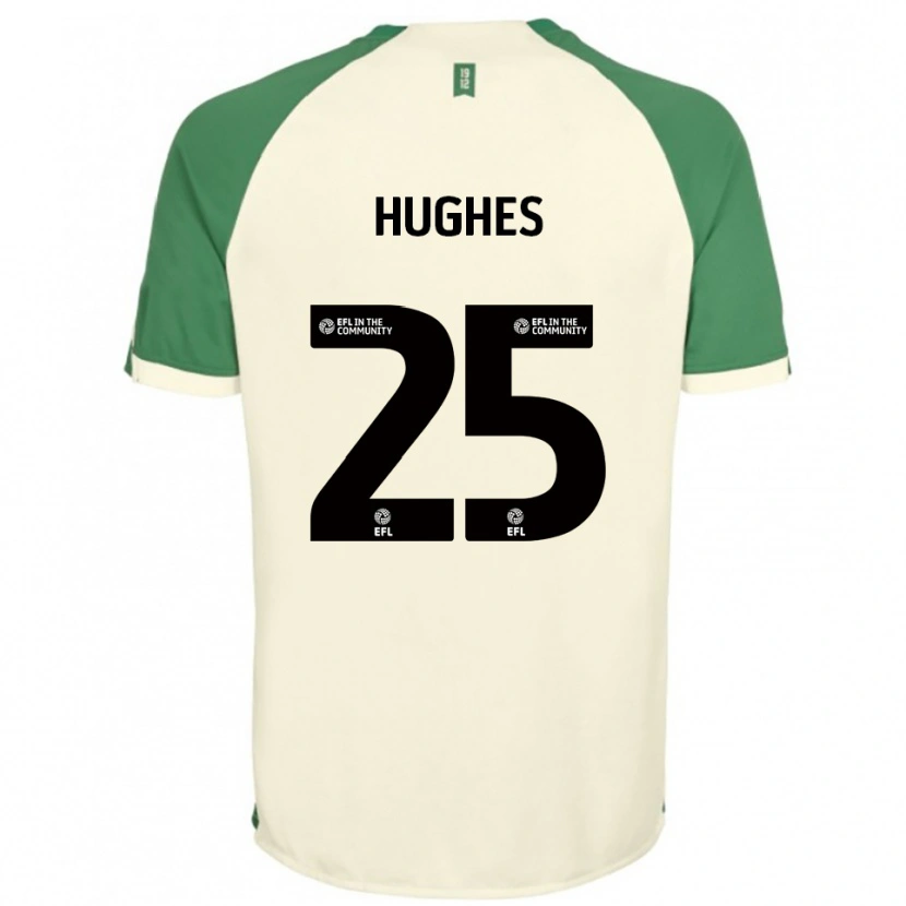 Danxen Homem Camisola Ben Hughes #25 Branco Sujo Verde Alternativa 2025/26 Camisa