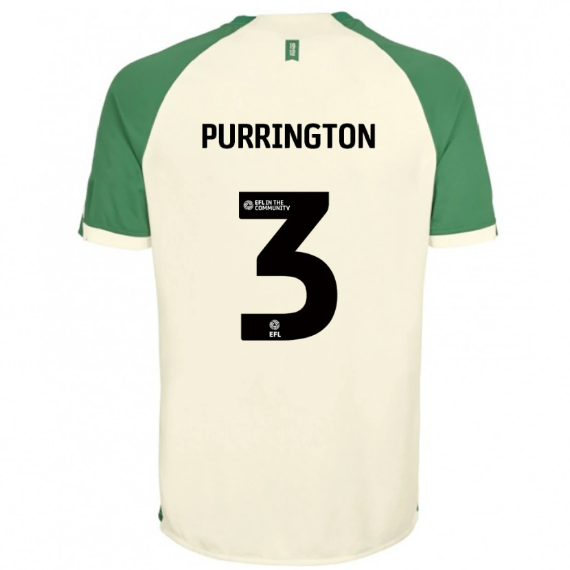 Danxen Homem Camisola Ben Purrington #3 Branco Sujo Verde Alternativa 2025/26 Camisa