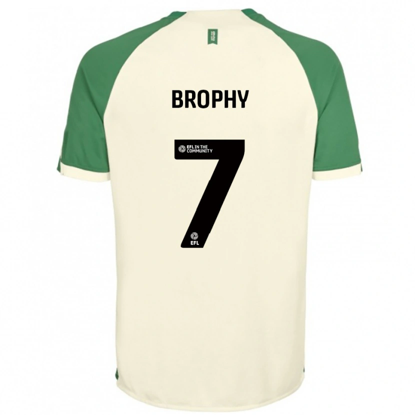 Danxen Homem Camisola James Brophy #7 Branco Sujo Verde Alternativa 2025/26 Camisa