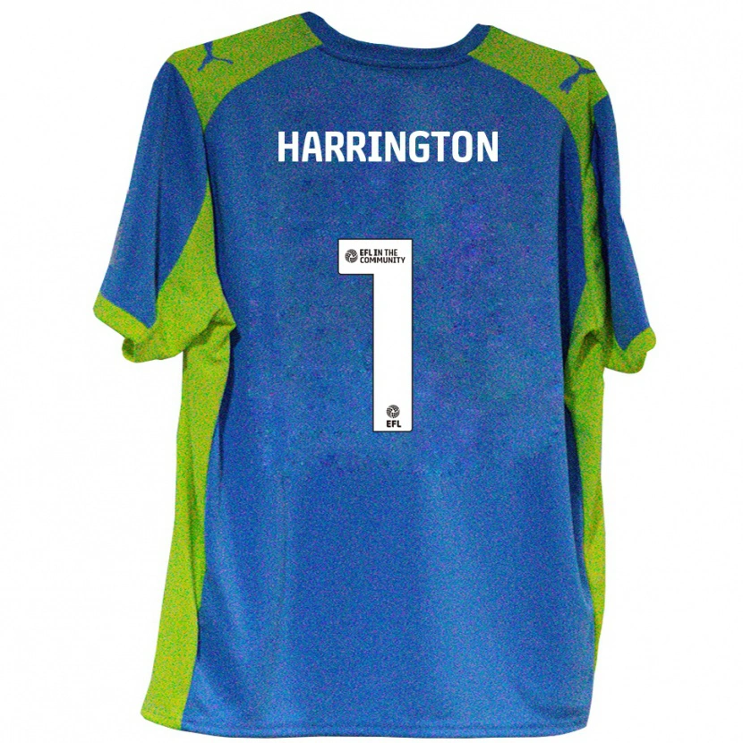 Danxen Homem Camisola David Harrington #1 Azul Celeste Amarelo Alternativa 2025/26 Camisa