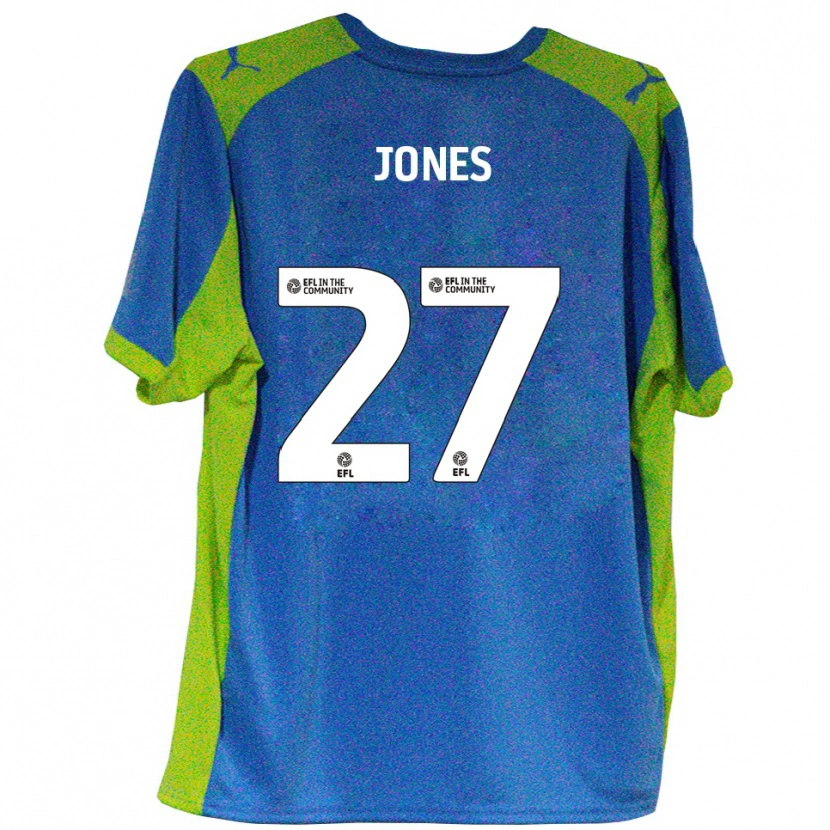 Danxen Homem Camisola Billy Jones #27 Azul Celeste Amarelo Alternativa 2025/26 Camisa