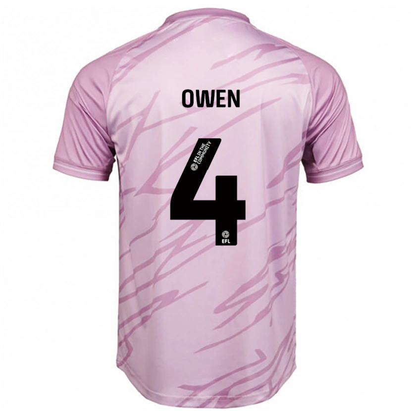 Danxen Homem Camisola Vikki Owen #4 Rosa Preto Alternativa 2025/26 Camisa