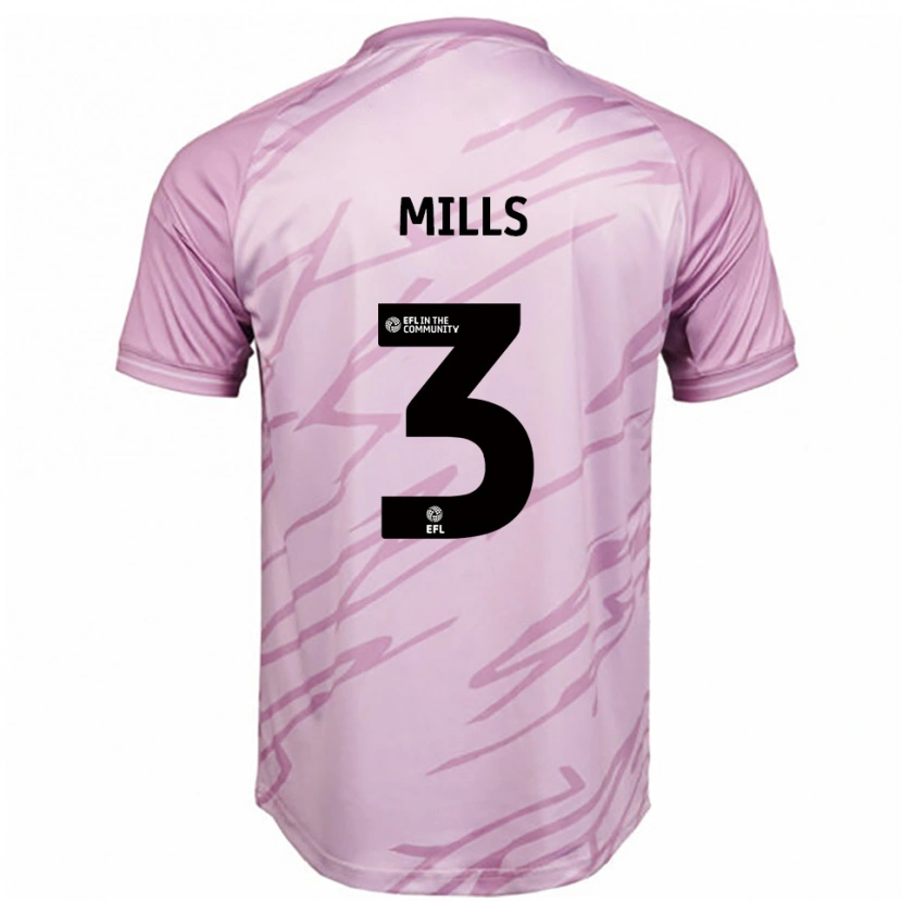 Danxen Homem Camisola Kiera Mills #3 Rosa Preto Alternativa 2025/26 Camisa