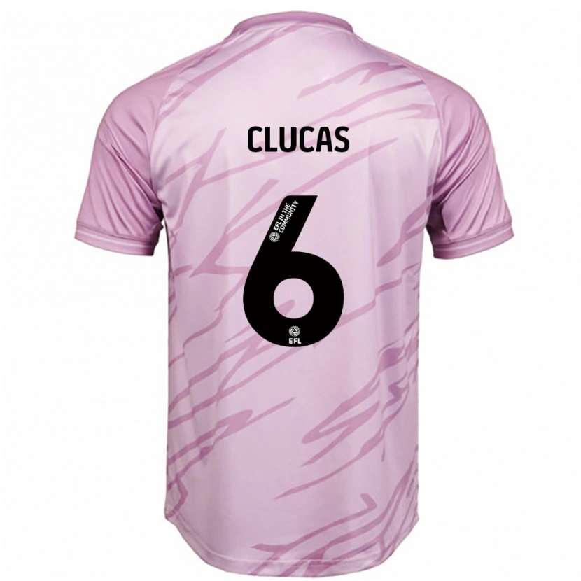 Danxen Homem Camisola Sam Clucas #6 Rosa Preto Alternativa 2025/26 Camisa