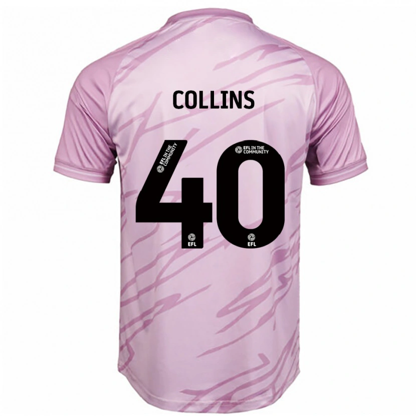 Danxen Homem Camisola Jude Collins #40 Rosa Preto Alternativa 2025/26 Camisa