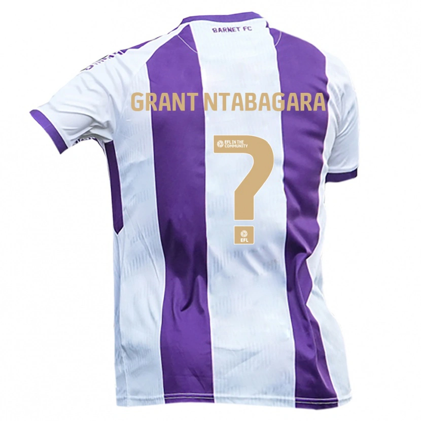 Danxen Homem Camisola Kaela Grant Ntabagara #0 Branco Roxo Alternativa 2025/26 Camisa