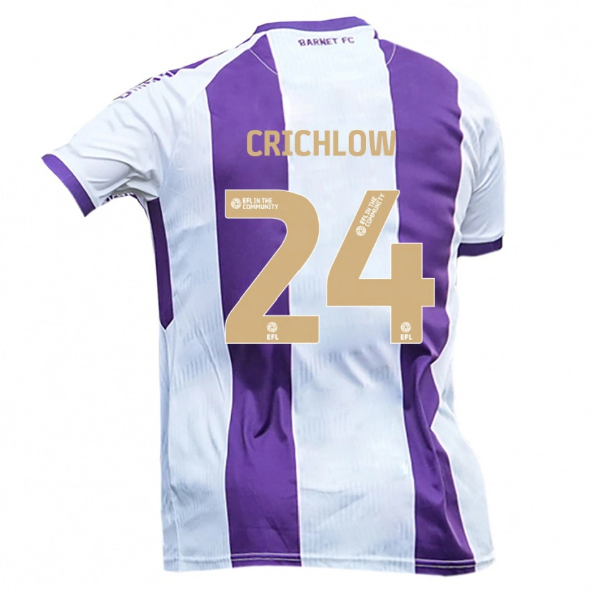 Danxen Homem Camisola Romoney Crichlow #24 Branco Roxo Alternativa 2025/26 Camisa