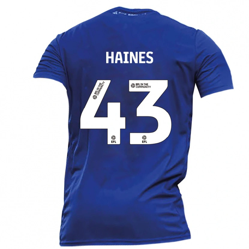 Danxen Homem Camisola Harry Haines #43 Azul Branco Alternativa 2025/26 Camisa