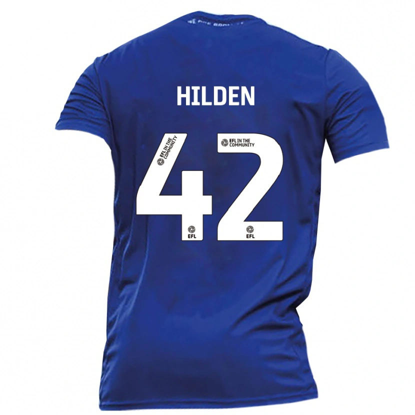 Danxen Homem Camisola Alfie Hilden #42 Azul Branco Alternativa 2025/26 Camisa