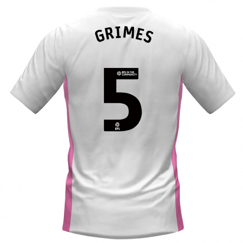 Danxen Homem Camisola Jamie Grimes #5 Branco Vermelho Alternativa 2025/26 Camisa