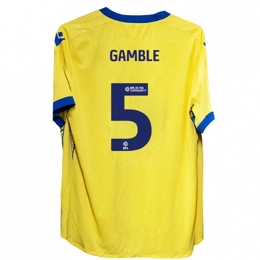 Danxen Homem Camisola Niamh Gamble #5 Amarelo Azul Alternativa 2025/26 Camisa