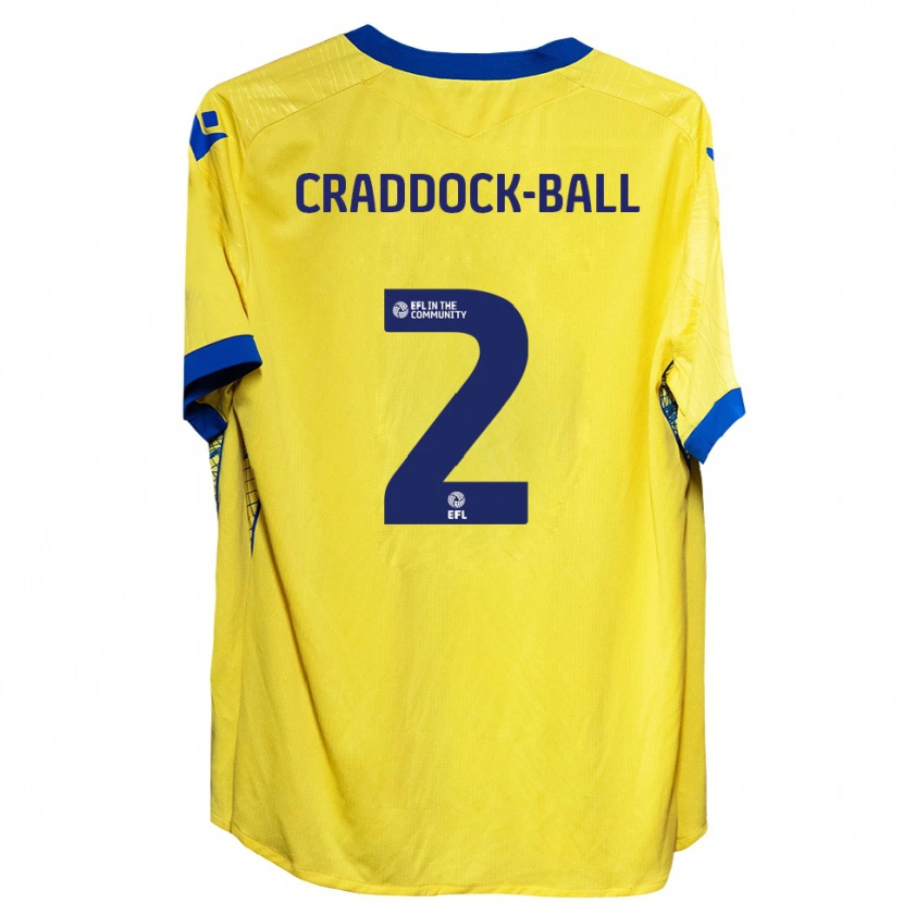 Danxen Homem Camisola Jac Craddock-Ball #2 Amarelo Azul Alternativa 2025/26 Camisa