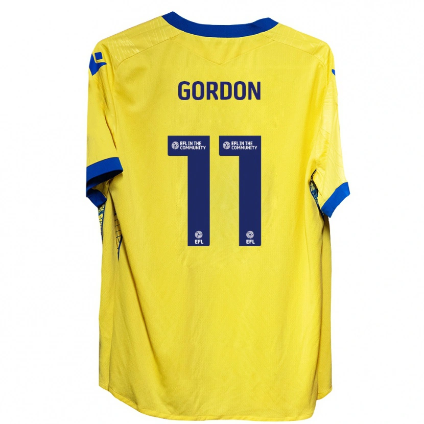 Danxen Homem Camisola John-Kymani Gordon #11 Amarelo Azul Alternativa 2025/26 Camisa