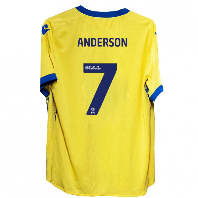 Danxen Homem Camisola Harry Anderson #7 Amarelo Azul Alternativa 2025/26 Camisa