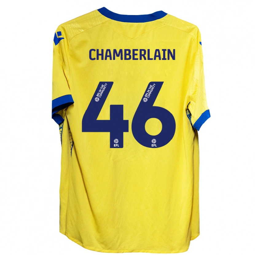 Danxen Homem Camisola Harrison Chamberlain #46 Amarelo Azul Alternativa 2025/26 Camisa