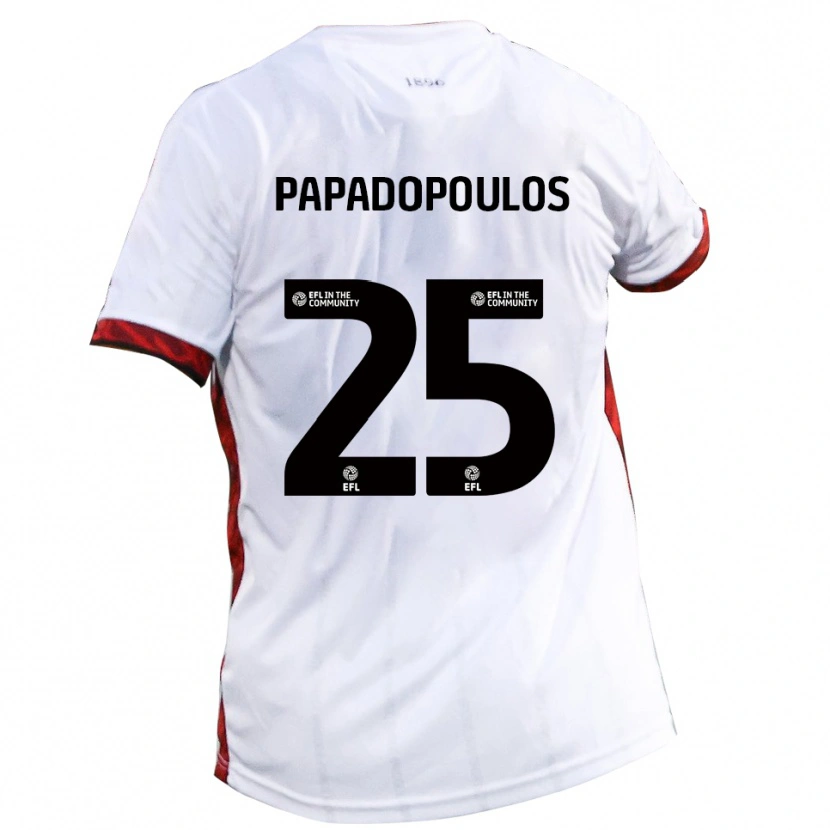 Danxen Homem Camisola Antony Papadopoulos #25 Branco Vermelho Preto Alternativa 2025/26 Camisa
