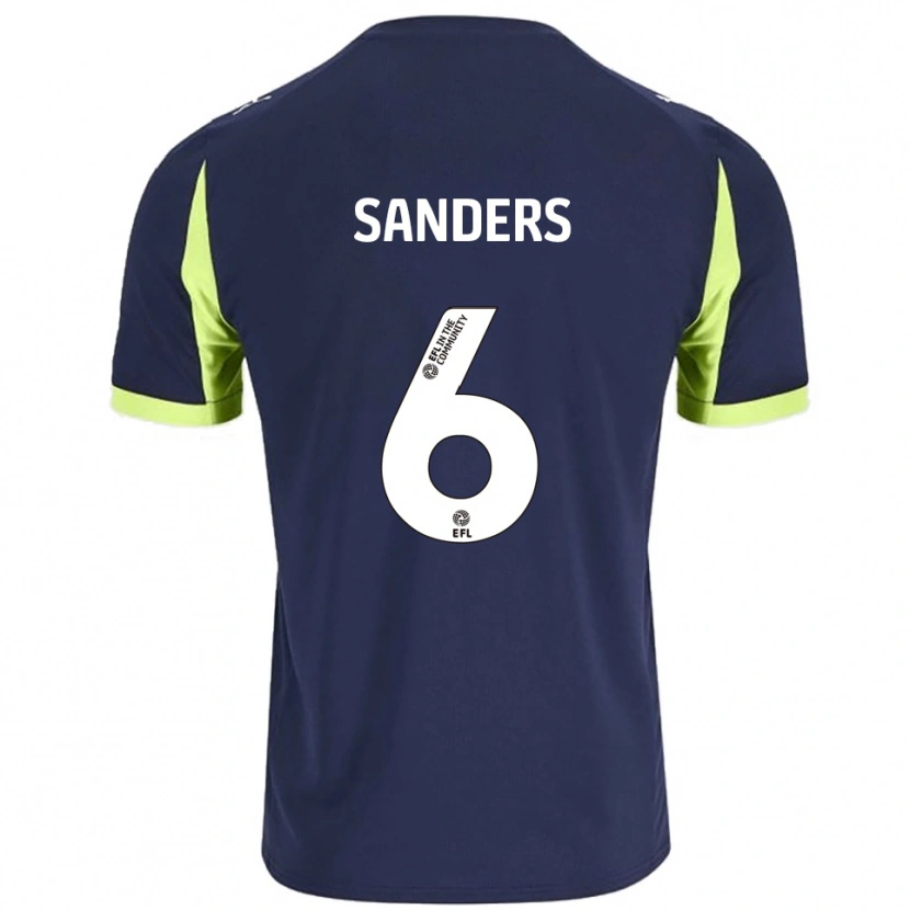 Danxen Homem Camisola Max Sanders #6 Azul Marinho Verde Fluorescente Alternativa 2025/26 Camisa