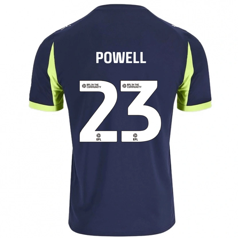 Danxen Homem Camisola Jack Powell #23 Azul Marinho Verde Fluorescente Alternativa 2025/26 Camisa