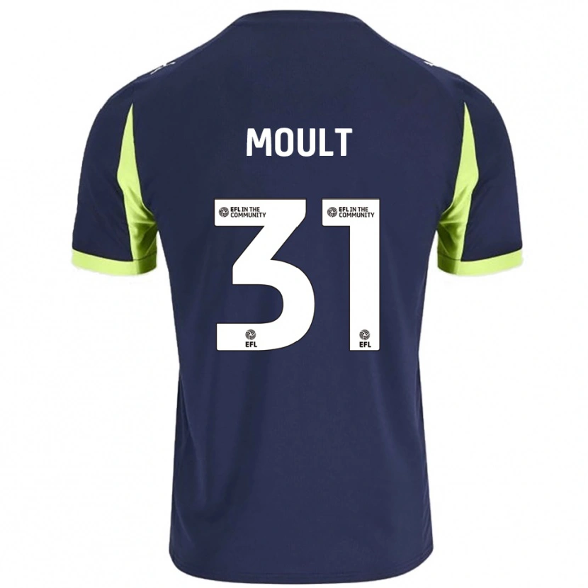 Danxen Homem Camisola Louis Moult #31 Azul Marinho Verde Fluorescente Alternativa 2025/26 Camisa