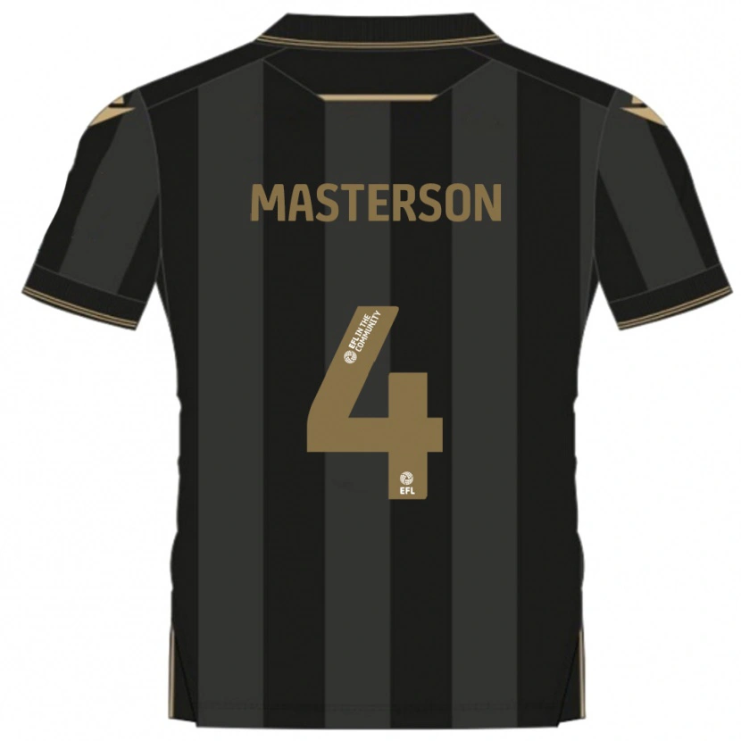Danxen Homem Camisola Conor Masterson #4 Preto Dourado Alternativa 2025/26 Camisa