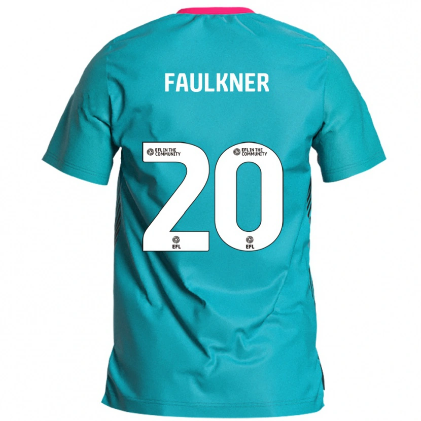 Danxen Homem Camisola Bobby Faulkner #20 Azul Celeste Rosa Alternativa 2025/26 Camisa