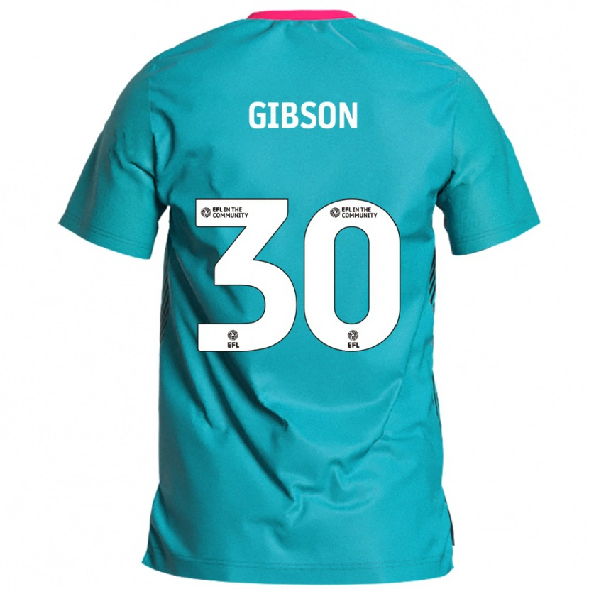 Danxen Homem Camisola Liam Gibson #30 Azul Celeste Rosa Alternativa 2025/26 Camisa