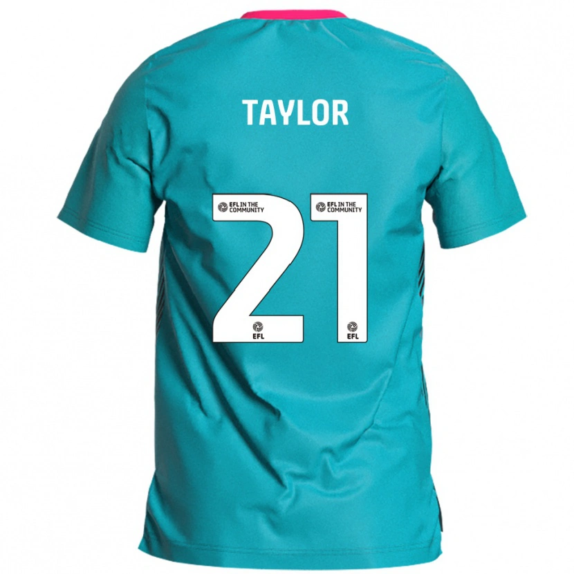 Danxen Homem Camisola Ellis Taylor #21 Azul Celeste Rosa Alternativa 2025/26 Camisa