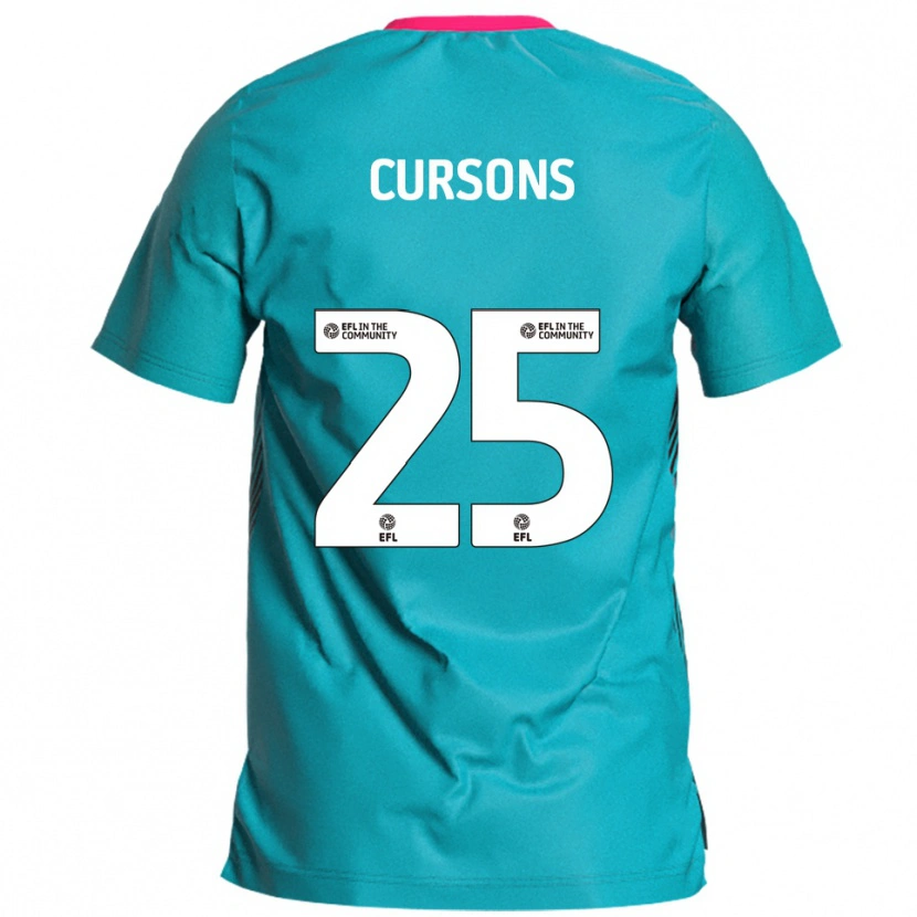 Danxen Homem Camisola Tom Cursons #25 Azul Celeste Rosa Alternativa 2025/26 Camisa