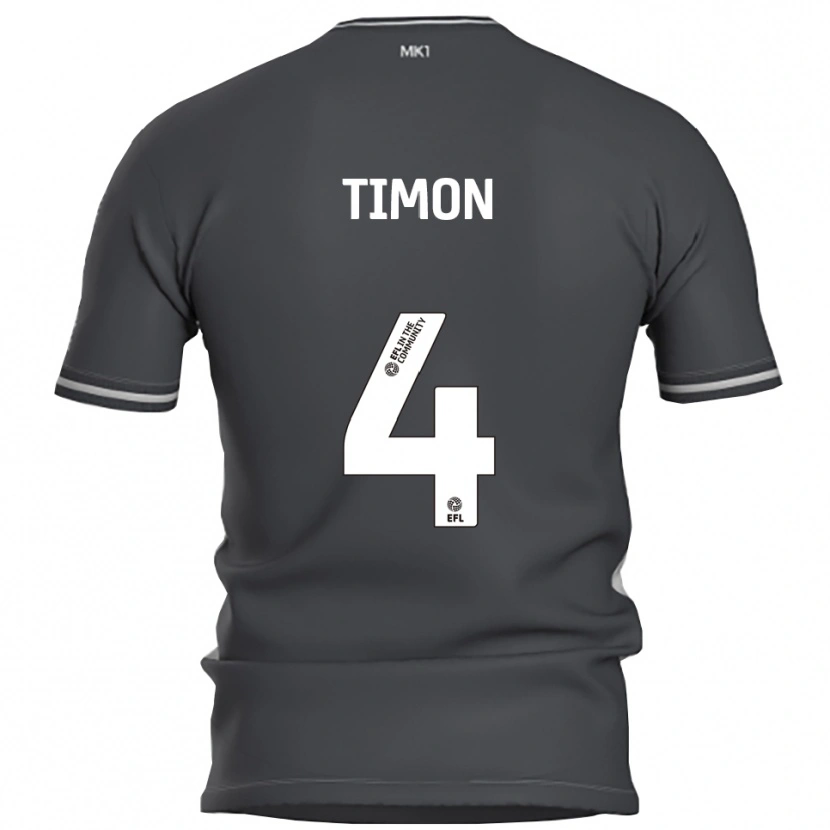 Danxen Homem Camisola Amelie Timon #4 Cinza Prata Alternativa 2025/26 Camisa