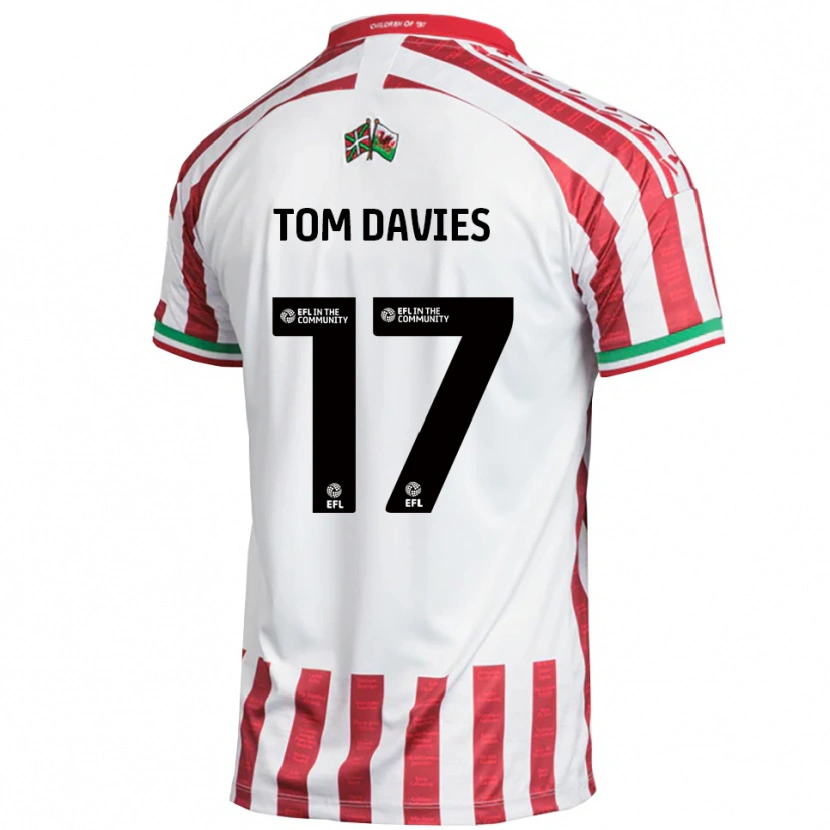 Danxen Homem Camisola Tom Davies #17 Vermelho Branco Alternativa 2025/26 Camisa