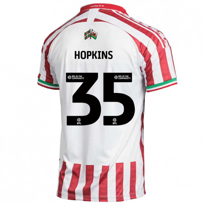 Danxen Homem Camisola Bailey Hopkins #35 Vermelho Branco Alternativa 2025/26 Camisa
