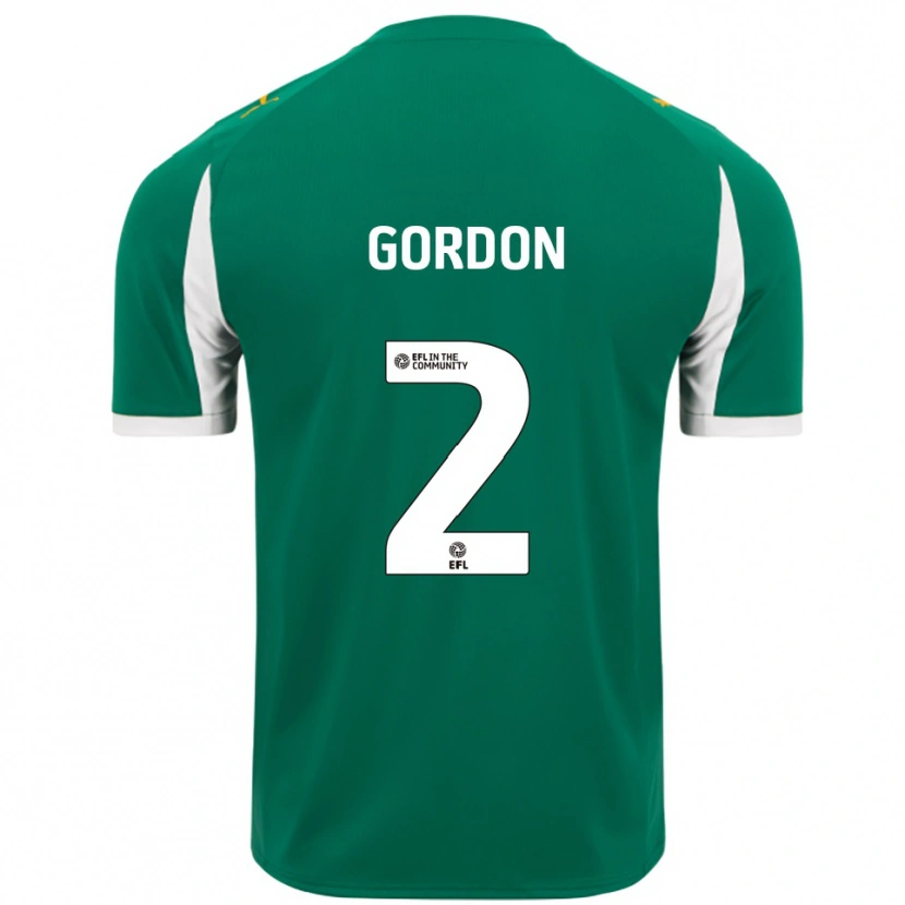 Danxen Homem Camisola Kellan Gordon #2 Verde Branco Alternativa 2025/26 Camisa