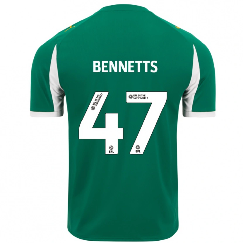 Danxen Homem Camisola Keanan Bennetts #47 Verde Branco Alternativa 2025/26 Camisa